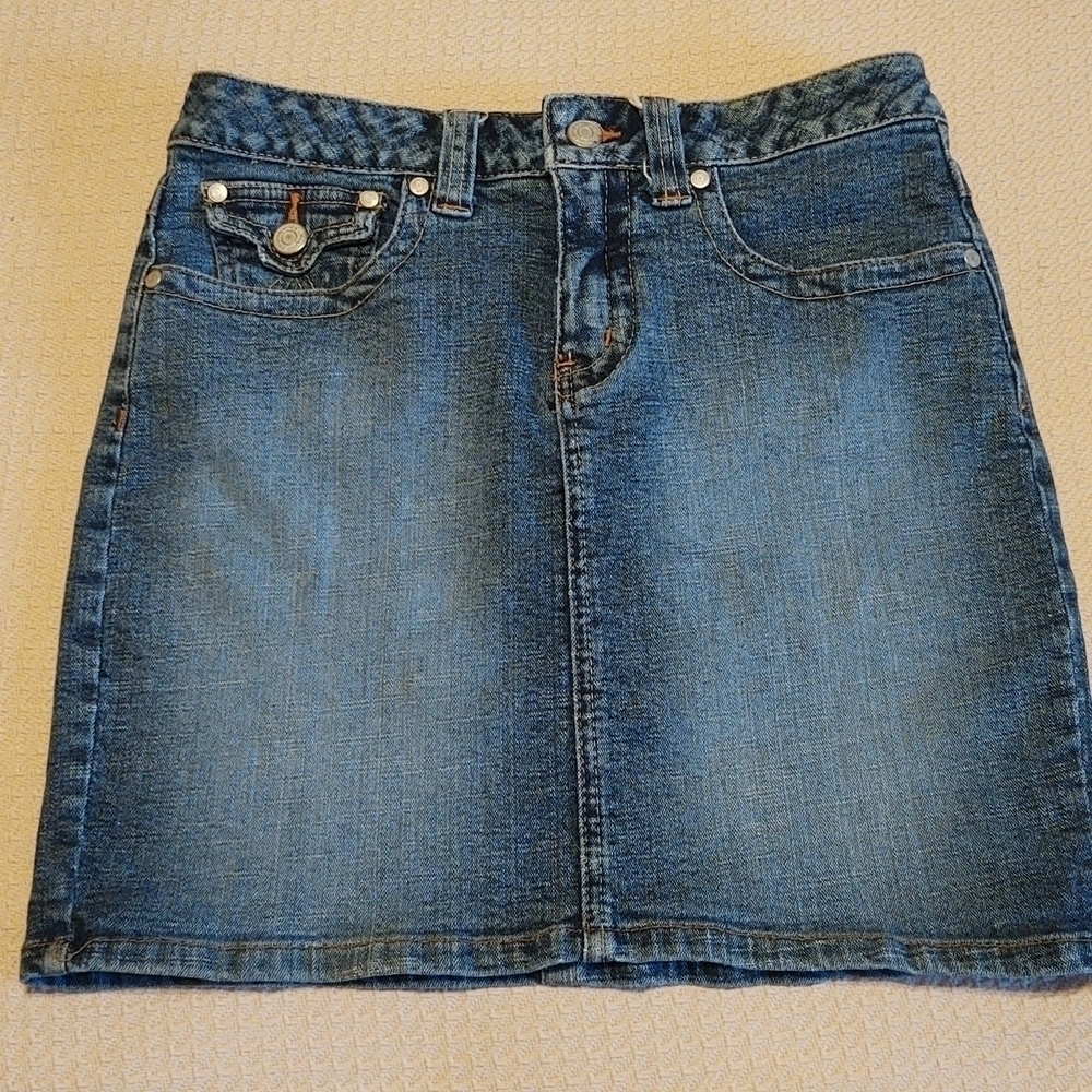 No Boundaries Junior's Stretch Denim Mini Skirt